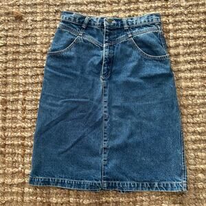 Vintage Calvin Klein Denim Pencil Skirt - High Rise - Size 8 - EUC